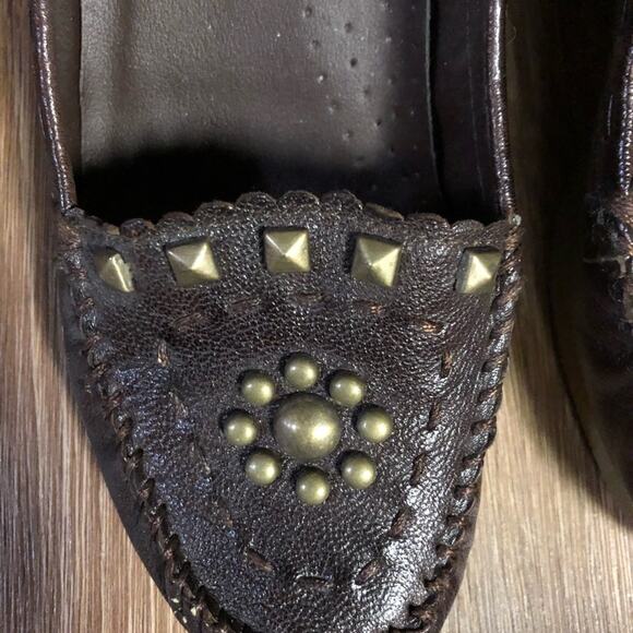 Women’s ALDO Brown Wedge Loafer Size 39 - Picture 2 of 6